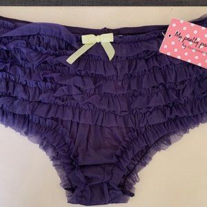 Passionata by Chantelle tulle ruffle hipster panty NWT Purple Small
